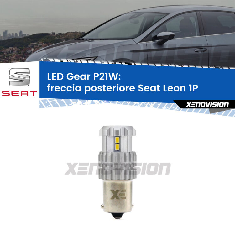 <strong>LED P21W per </strong><strong>Freccia posteriore Seat Leon (1P) prima serie</strong><strong>. </strong>Richiede resistenze per eliminare lampeggio rapido, 3x più luce, compatta. Top Quality.

<strong>Freccia posteriore LED per Seat Leon</strong> 1P prima serie. Lampada <strong>P21W</strong>. Usa delle resistenze per eliminare lampeggio rapido.