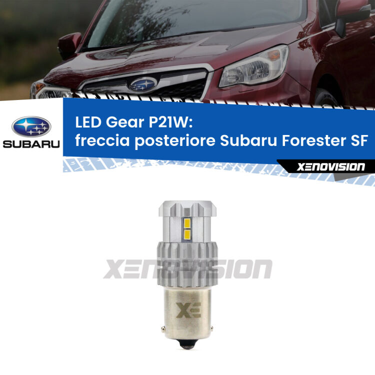 <strong>LED P21W per </strong><strong>Freccia posteriore Subaru Forester (SF) 1997 - 1999</strong><strong>. </strong>Richiede resistenze per eliminare lampeggio rapido, 3x più luce, compatta. Top Quality.

<strong>Freccia posteriore LED per Subaru Forester</strong> SF 1997 - 1999. Lampada <strong>P21W</strong>. Usa delle resistenze per eliminare lampeggio rapido.