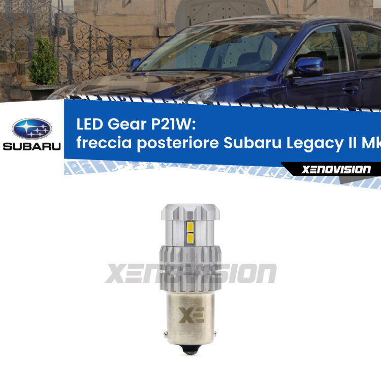 <strong>LED P21W per </strong><strong>Freccia posteriore Subaru Legacy II (Mk2) 1994 - 1999</strong><strong>. </strong>Richiede resistenze per eliminare lampeggio rapido, 3x più luce, compatta. Top Quality.

<strong>Freccia posteriore LED per Subaru Legacy II</strong> Mk2 1994 - 1999. Lampada <strong>P21W</strong>. Usa delle resistenze per eliminare lampeggio rapido.