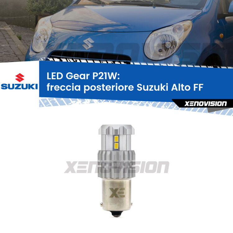 <strong>LED P21W per </strong><strong>Freccia posteriore Suzuki Alto (FF) 2002 - 2008</strong><strong>. </strong>Richiede resistenze per eliminare lampeggio rapido, 3x più luce, compatta. Top Quality.

<strong>Freccia posteriore LED per Suzuki Alto</strong> FF 2002 - 2008. Lampada <strong>P21W</strong>. Usa delle resistenze per eliminare lampeggio rapido.