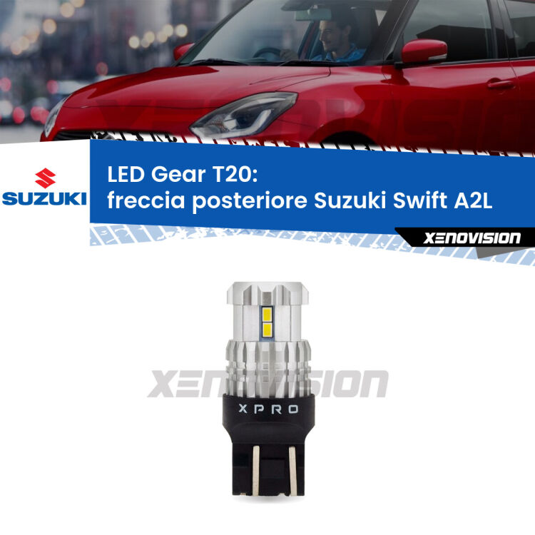 <strong>Freccia posteriore LED per Suzuki Swift</strong> A2L 2017 in poi. Lampada <strong>T20</strong> modello Gear1, non canbus.