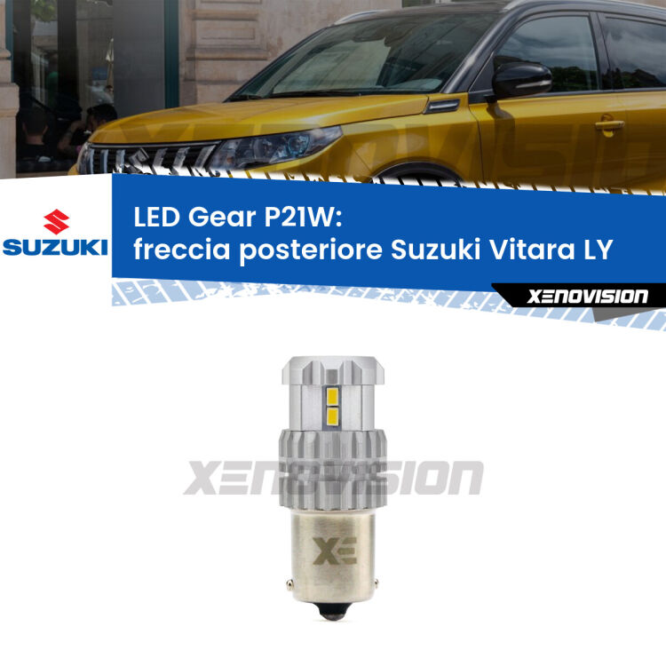 <strong>LED P21W per </strong><strong>Freccia posteriore Suzuki Vitara (LY) 2015 in poi</strong><strong>. </strong>Richiede resistenze per eliminare lampeggio rapido, 3x più luce, compatta. Top Quality.

<strong>Freccia posteriore LED per Suzuki Vitara</strong> LY 2015 in poi. Lampada <strong>P21W</strong>. Usa delle resistenze per eliminare lampeggio rapido.