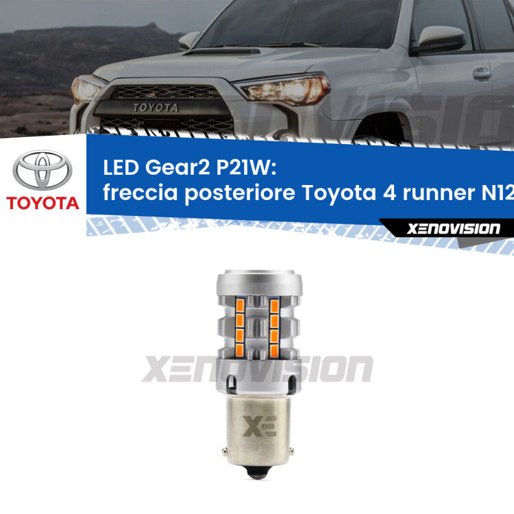 <strong>Freccia posteriore LED no-spie per Toyota 4 runner</strong> N120 1989 - 1996. Lampada <strong>P21W</strong> modello Gear2 no Hyperflash.
