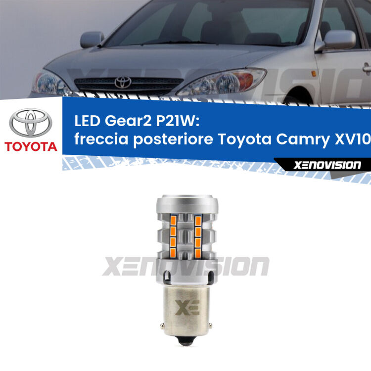 0 Freccia posteriore LED Toyota Camry XV10 1991 - 1996: P21W Gear2 FINE SERIE: NO GARANZIA FINE SERIE: NO GARANZIA <strong>Freccia posteriore LED no-spie per Toyota Camry</strong> XV10 1991 - 1996. Lampada <strong>P21W</strong> modello Gear2 no Hyperflash.
