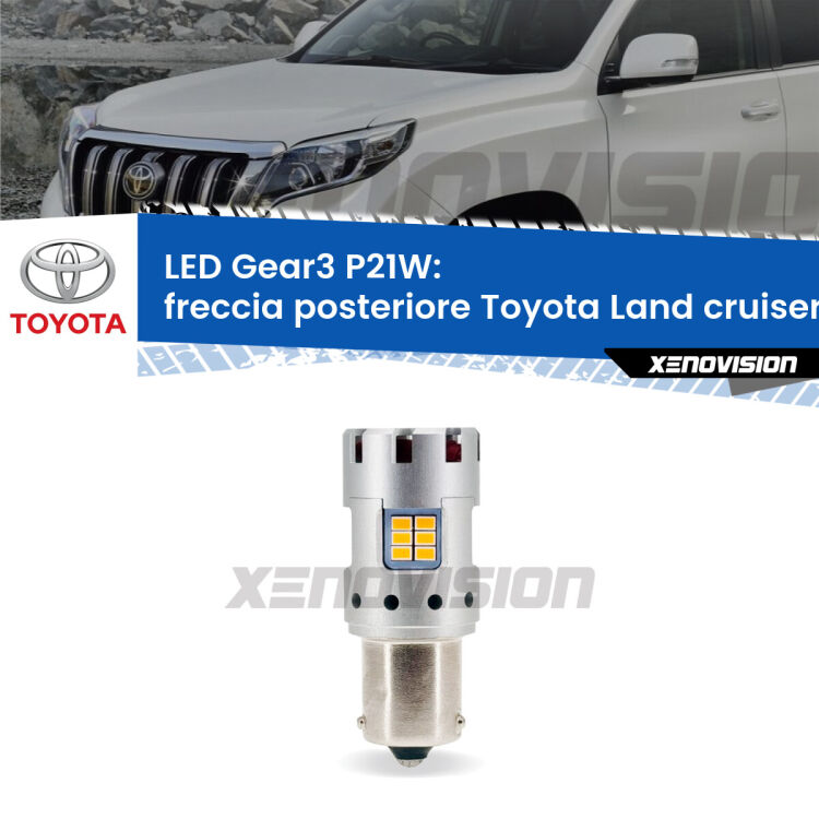 0 Freccia posteriore LED Toyota Land cruiser J70 1984 - 1996: P21W Gear3 <strong>Freccia posteriore LED no-spie per Toyota Land cruiser</strong> J70 1984 - 1996. Lampada <strong>P21W</strong> modello Gear3 no Hyperflash, raffreddata a ventola.