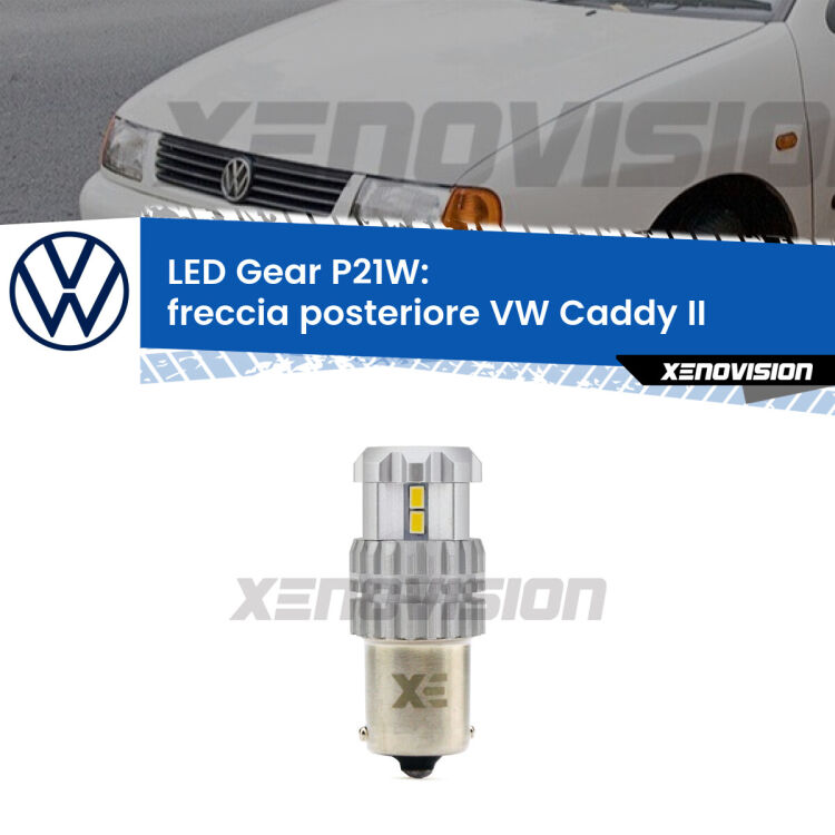 <strong>LED P21W per </strong><strong>Freccia posteriore VW Caddy II  1996 - 2004</strong><strong>. </strong>Richiede resistenze per eliminare lampeggio rapido, 3x più luce, compatta. Top Quality.

<strong>Freccia posteriore LED per VW Caddy II</strong>  1996 - 2004. Lampada <strong>P21W</strong>. Usa delle resistenze per eliminare lampeggio rapido.
