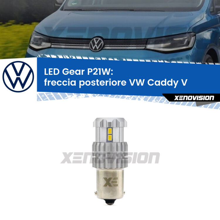 <strong>LED P21W per </strong><strong>Freccia posteriore VW Caddy V  2021 in poi</strong><strong>. </strong>Richiede resistenze per eliminare lampeggio rapido, 3x più luce, compatta. Top Quality.

<strong>Freccia posteriore LED per VW Caddy V</strong>  2021 in poi. Lampada <strong>P21W</strong>. Usa delle resistenze per eliminare lampeggio rapido.