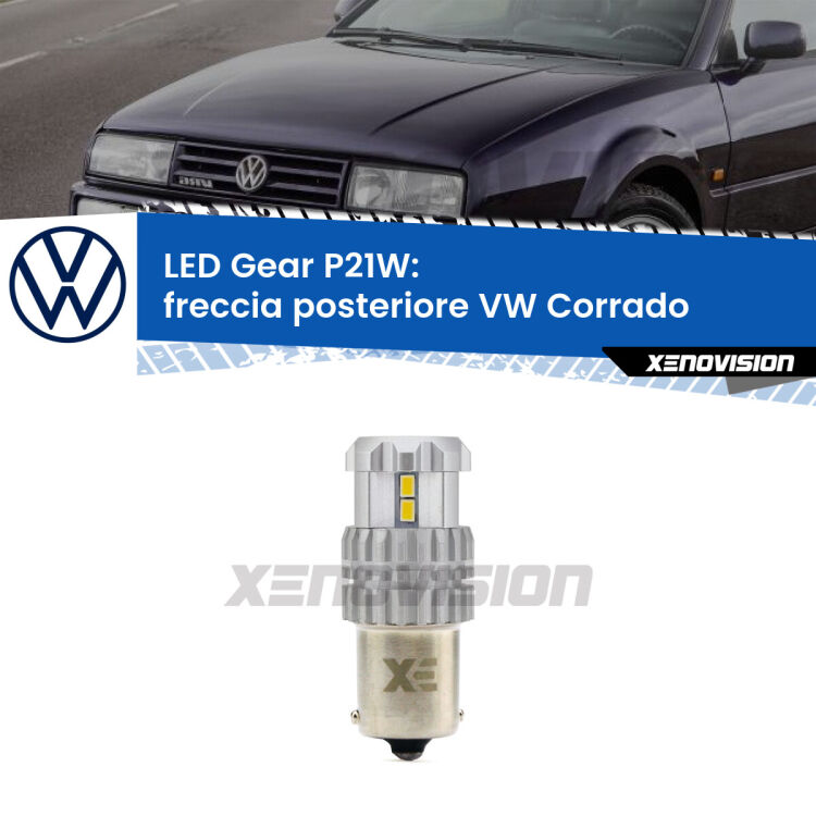 <strong>LED P21W per </strong><strong>Freccia posteriore VW Corrado  1988 - 1995</strong><strong>. </strong>Richiede resistenze per eliminare lampeggio rapido, 3x più luce, compatta. Top Quality.

<strong>Freccia posteriore LED per VW Corrado</strong>  1988 - 1995. Lampada <strong>P21W</strong>. Usa delle resistenze per eliminare lampeggio rapido.