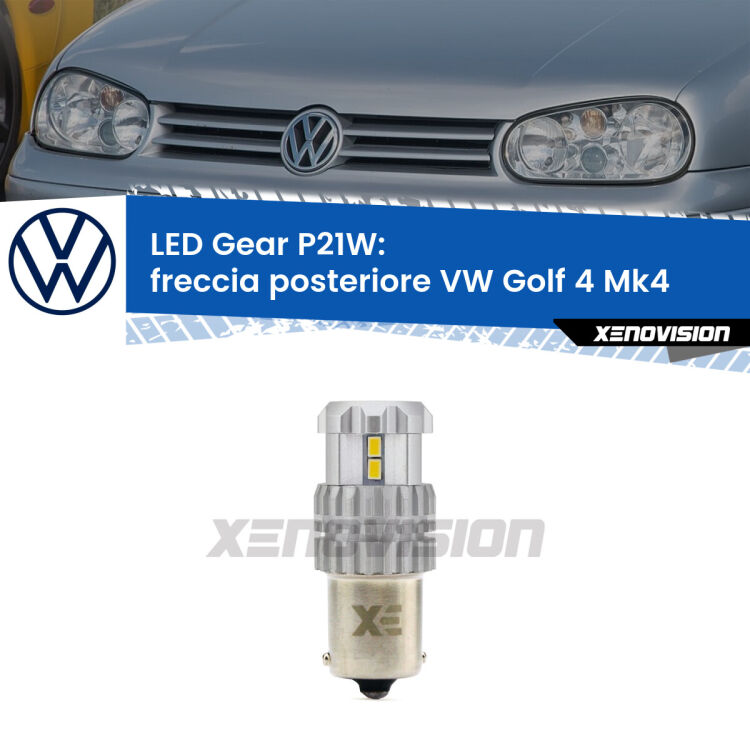 <strong>LED P21W per </strong><strong>Freccia posteriore VW Golf 4 (Mk4) faro giallo</strong><strong>. </strong>Richiede resistenze per eliminare lampeggio rapido, 3x più luce, compatta. Top Quality.

<strong>Freccia posteriore LED per VW Golf 4</strong> Mk4 faro giallo. Lampada <strong>P21W</strong>. Usa delle resistenze per eliminare lampeggio rapido.
