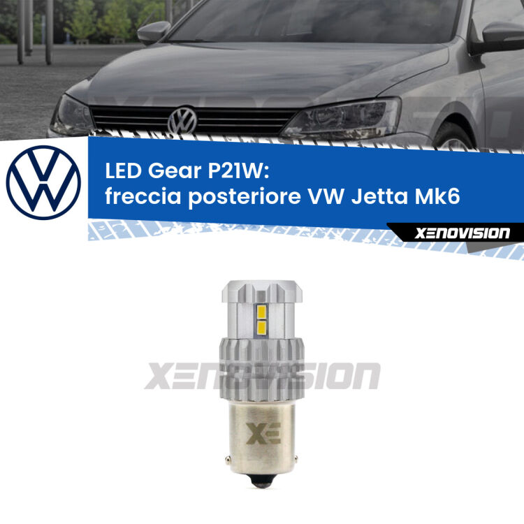 <strong>LED P21W per </strong><strong>Freccia posteriore VW Jetta (Mk6) prima serie</strong><strong>. </strong>Richiede resistenze per eliminare lampeggio rapido, 3x più luce, compatta. Top Quality.

<strong>Freccia posteriore LED per VW Jetta</strong> Mk6 prima serie. Lampada <strong>P21W</strong>. Usa delle resistenze per eliminare lampeggio rapido.