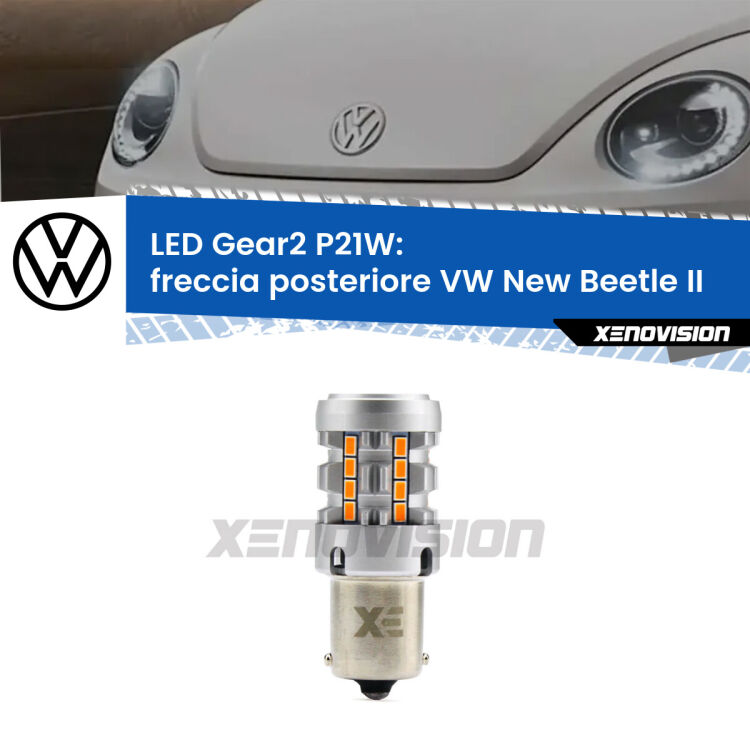 0 Freccia posteriore LED VW New Beetle II 2011 - 2019: P21W Gear2 FINE SERIE: NO GARANZIA FINE SERIE: NO GARANZIA <strong>Freccia posteriore LED no-spie per VW New Beetle</strong> II 2011 - 2019. Lampada <strong>P21W</strong> modello Gear2 no Hyperflash.