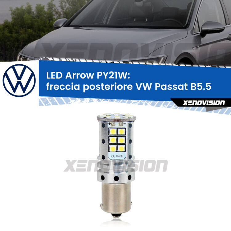 <strong>Freccia posteriore LED no-spie per VW Passat</strong> B5.5 2000 - 2005. Lampada <strong>PY21W</strong> modello top di gamma Arrow.