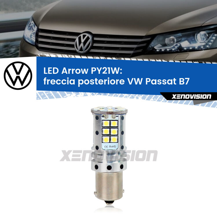 0 Freccia posteriore LED VW Passat B7 2010 - 2014: PY21W Arrow <strong>Freccia posteriore LED no-spie per VW Passat</strong> B7 2010 - 2014. Lampada <strong>PY21W</strong> modello top di gamma Arrow.