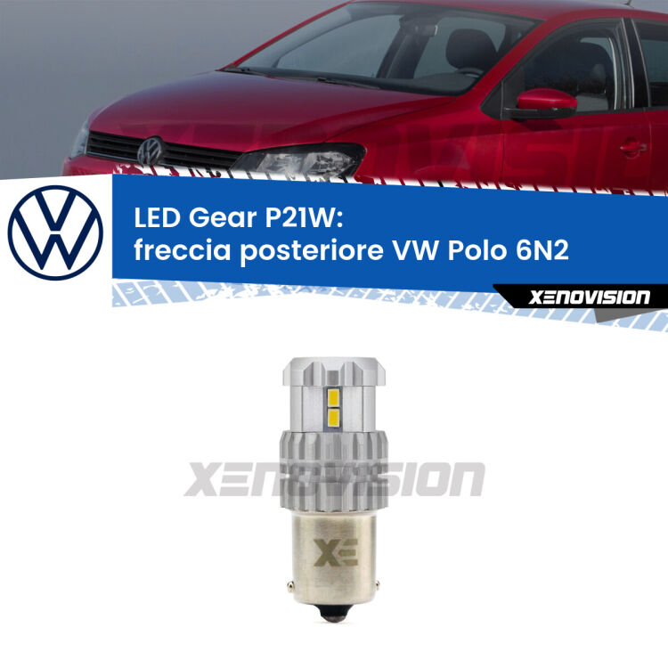 <strong>LED P21W per </strong><strong>Freccia posteriore VW Polo (6N2) 1999 - 2001</strong><strong>. </strong>Richiede resistenze per eliminare lampeggio rapido, 3x più luce, compatta. Top Quality.

<strong>Freccia posteriore LED per VW Polo</strong> 6N2 1999 - 2001. Lampada <strong>P21W</strong>. Usa delle resistenze per eliminare lampeggio rapido.
