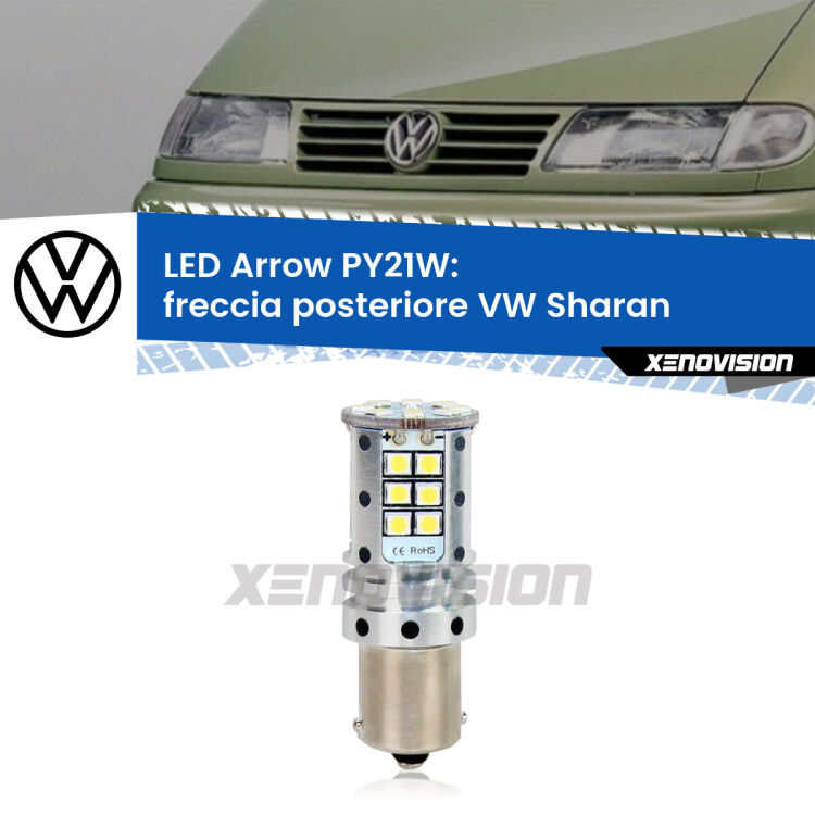 0 Freccia posteriore LED VW Sharan  faro bianco: PY21W Arrow <strong>Freccia posteriore LED no-spie per VW Sharan</strong>  faro bianco. Lampada <strong>PY21W</strong> modello top di gamma Arrow.