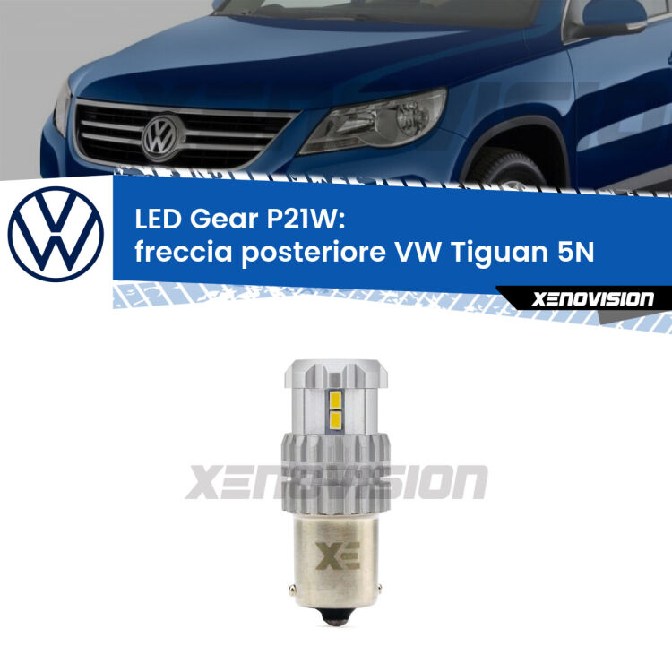 <strong>LED P21W per </strong><strong>Freccia posteriore VW Tiguan (5N) restyling</strong><strong>. </strong>Richiede resistenze per eliminare lampeggio rapido, 3x più luce, compatta. Top Quality.

<strong>Freccia posteriore LED per VW Tiguan</strong> 5N restyling. Lampada <strong>P21W</strong>. Usa delle resistenze per eliminare lampeggio rapido.