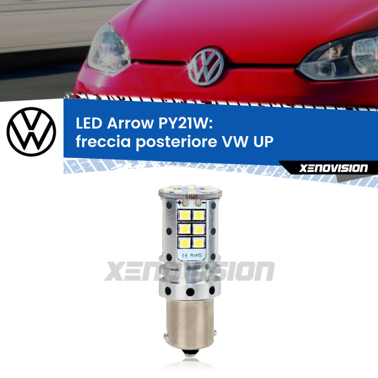 0 Freccia posteriore LED VW UP  2011 - 2016: PY21W Arrow <strong>Freccia posteriore LED no-spie per VW UP</strong>  2011 - 2016. Lampada <strong>PY21W</strong> modello top di gamma Arrow.