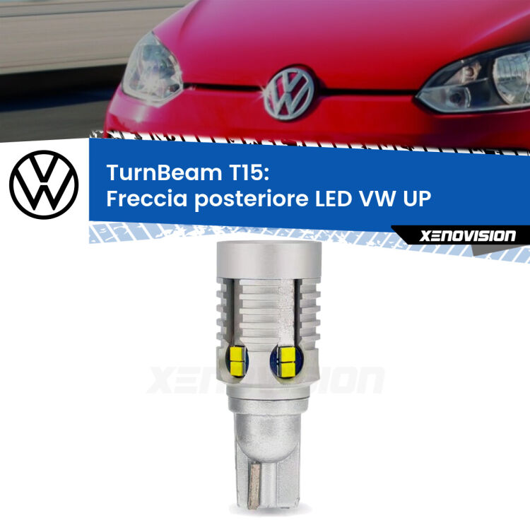 0 Freccia posteriore LED VW UP : XE TurnBeam T15 <strong>LED freccia posteriore VW UP </strong>. Una lampada LED T15 per Frecce, ottima resa in ogni direzione, Qualità Massima.