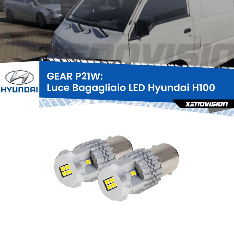 <strong>LED </strong><strong>Luce Bagagliaio Hyundai H100  1994 - 2000</strong> . Due lampade LED P21W effetto Stealth, ottima resa in ogni direzione, Qualità Massima.
