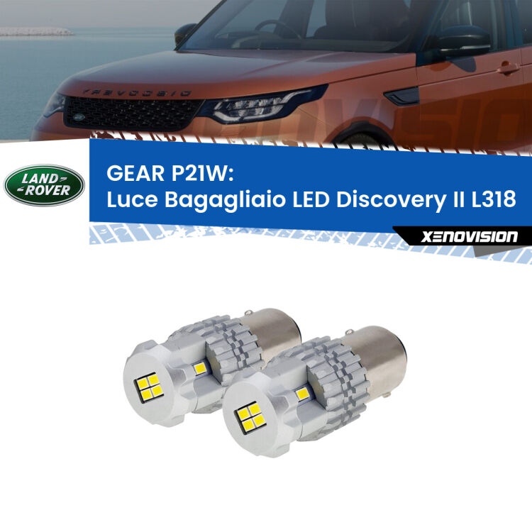 <strong>LED </strong><strong>Luce Bagagliaio Land rover Discovery II (L318) 1998 - 2004</strong> . Due lampade LED P21W effetto Stealth, ottima resa in ogni direzione, Qualità Massima.