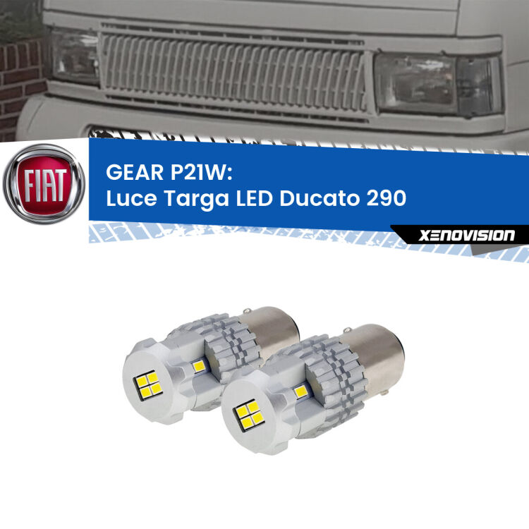 <strong>LED </strong><strong>Luce Targa Fiat Ducato (290) 1989 - 1994</strong> . Due lampade LED P21W effetto Stealth, ottima resa in ogni direzione, Qualità Massima.