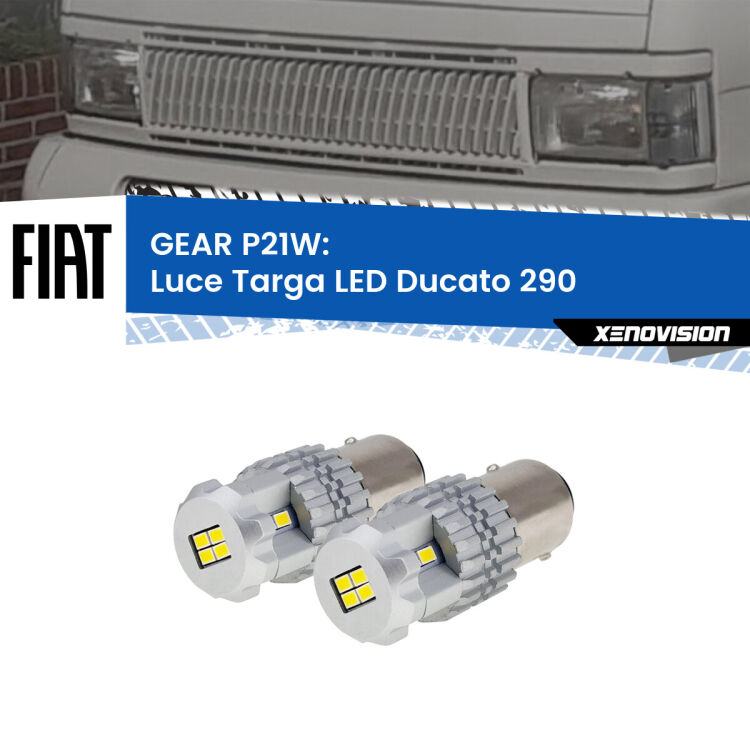 0 GEAR P21W: luce targa LED Fiat Ducato (290) 1989 - 1994 <strong>LED </strong><strong>Luce Targa Fiat Ducato (290) 1989 - 1994</strong> . Due lampade LED P21W effetto Stealth, ottima resa in ogni direzione, Qualità Massima.