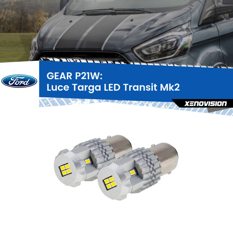 <strong>LED </strong><strong>Luce Targa Ford Transit (Mk2) 1994 - 2000</strong> . Due lampade LED P21W effetto Stealth, ottima resa in ogni direzione, Qualità Massima.