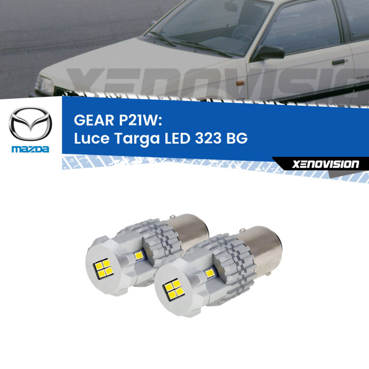 <strong>LED </strong><strong>Luce Targa Mazda 323 (BG) 1989 - 1994</strong> . Due lampade LED P21W effetto Stealth, ottima resa in ogni direzione, Qualità Massima.