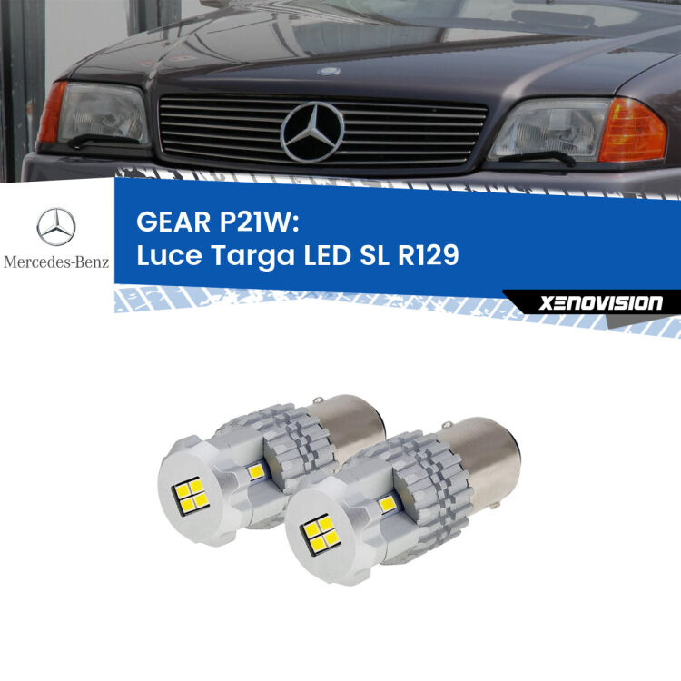 <strong>LED </strong><strong>Luce Targa Mercedes SL (R129) 1989 - 2001</strong> . Due lampade LED P21W effetto Stealth, ottima resa in ogni direzione, Qualità Massima.