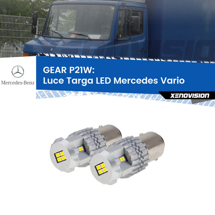 <strong>LED </strong><strong>Luce Targa Mercedes Vario  restyling</strong> . Due lampade LED P21W effetto Stealth, ottima resa in ogni direzione, Qualità Massima.