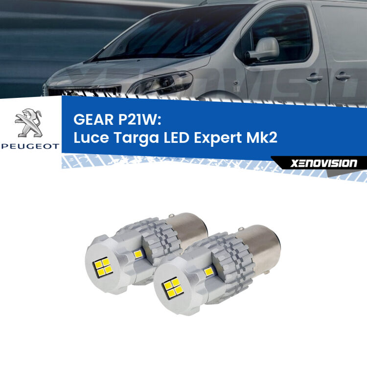 <strong>LED </strong><strong>Luce Targa Peugeot Expert (Mk2) 2007 - 2015</strong> . Due lampade LED P21W effetto Stealth, ottima resa in ogni direzione, Qualità Massima.