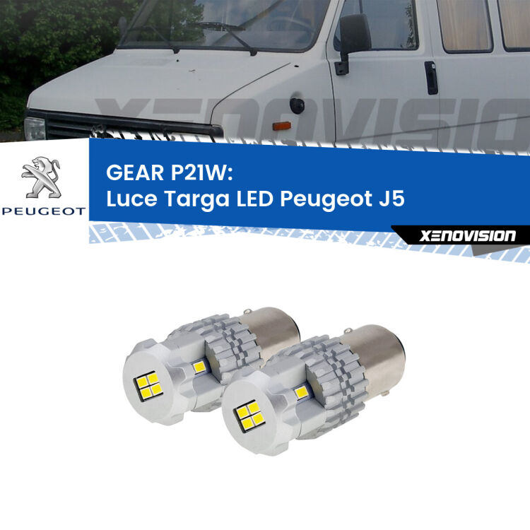 <strong>LED </strong><strong>Luce Targa Peugeot J5  1990 - 1994</strong> . Due lampade LED P21W effetto Stealth, ottima resa in ogni direzione, Qualità Massima.