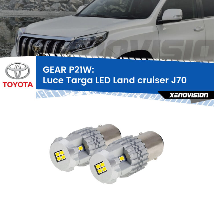 <strong>LED </strong><strong>Luce Targa Toyota Land cruiser (J70) 1984 - 1996</strong> . Due lampade LED P21W effetto Stealth, ottima resa in ogni direzione, Qualità Massima.