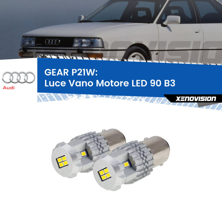 <strong>LED </strong><strong>Luce Vano Motore Audi 90 (B3) 1987 - 1991</strong> . Due lampade LED P21W effetto Stealth, ottima resa in ogni direzione, Qualità Massima.