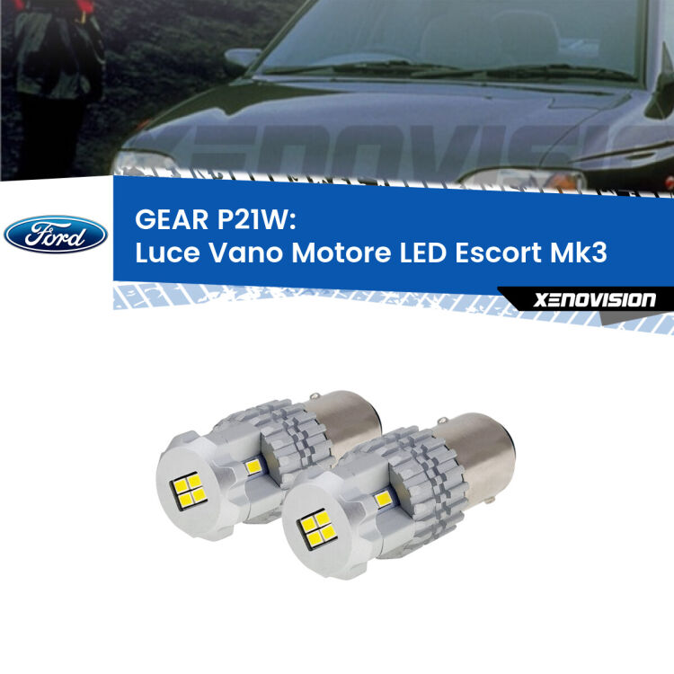 <strong>LED </strong><strong>Luce Vano Motore Ford Escort (Mk3) 1985 - 1990</strong> . Due lampade LED P21W effetto Stealth, ottima resa in ogni direzione, Qualità Massima.