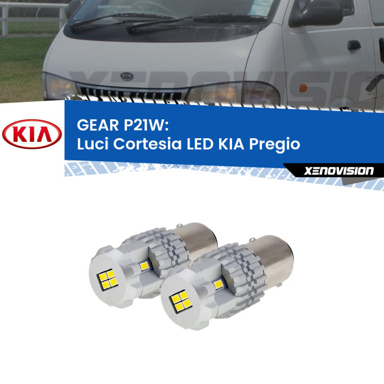 <strong>LED </strong><strong>Luci Cortesia KIA Pregio  anteriori</strong> . Due lampade LED P21W effetto Stealth, ottima resa in ogni direzione, Qualità Massima.