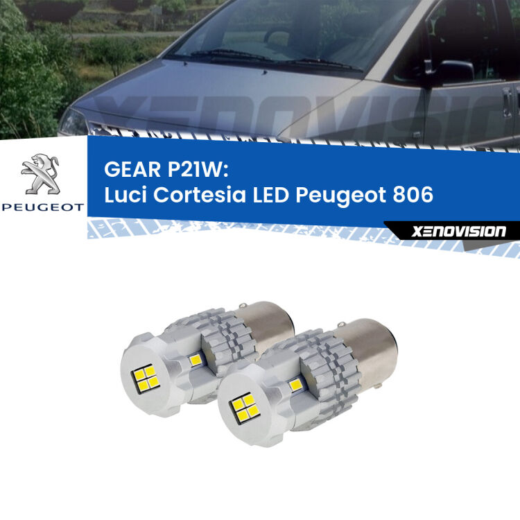0 GEAR P21W: luci cortesia LED Peugeot 806 anteriori <strong>LED </strong><strong>Luci Cortesia Peugeot 806 anteriori</strong> . Due lampade LED P21W effetto Stealth, ottima resa in ogni direzione, Qualità Massima.
