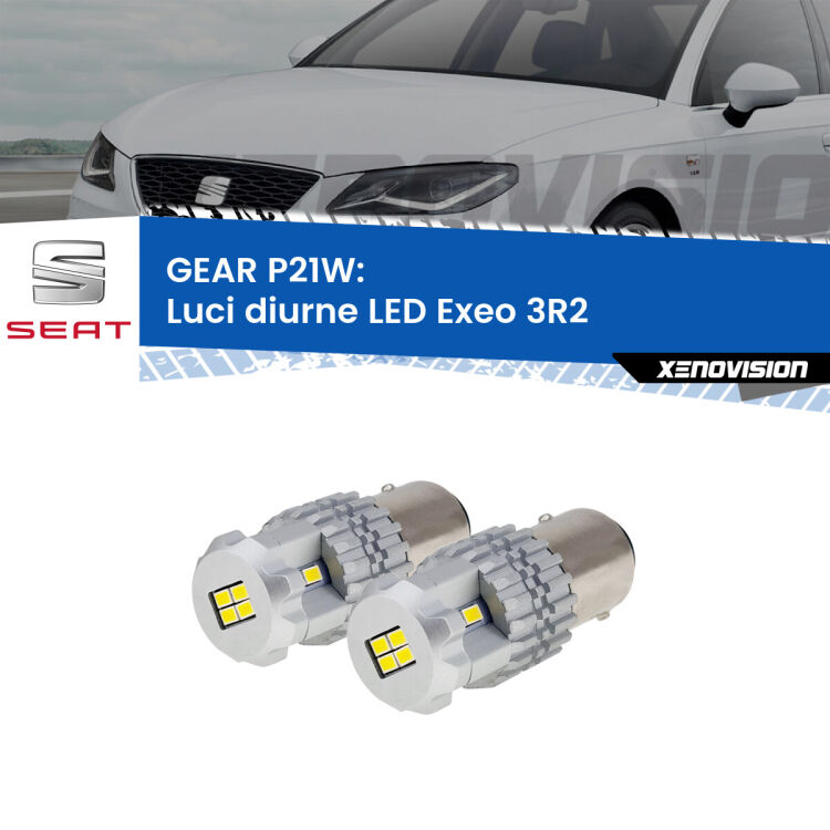 <strong>LED </strong><strong>Luci diurne Seat Exeo (3R2) 2008 - 2013</strong> . Due lampade LED P21W effetto Stealth, ottima resa in ogni direzione, Qualità Massima.
