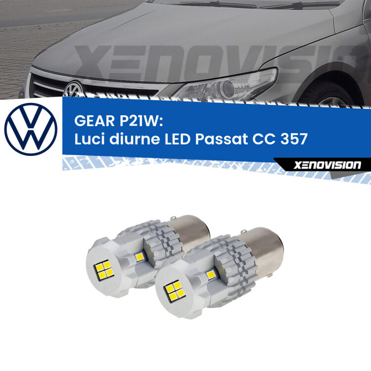 <strong>LED </strong><strong>Luci diurne VW Passat CC (357) 2008 - 2012</strong> . Due lampade LED P21W effetto Stealth, ottima resa in ogni direzione, Qualità Massima.