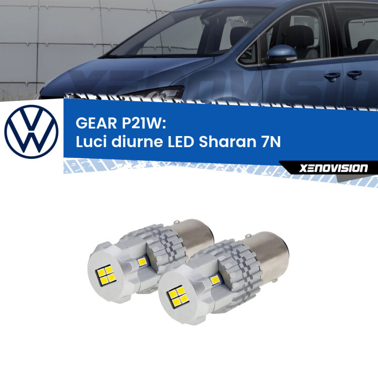 <strong>LED </strong><strong>Luci diurne VW Sharan (7N) 2010 - 2019</strong> . Due lampade LED P21W effetto Stealth, ottima resa in ogni direzione, Qualità Massima.