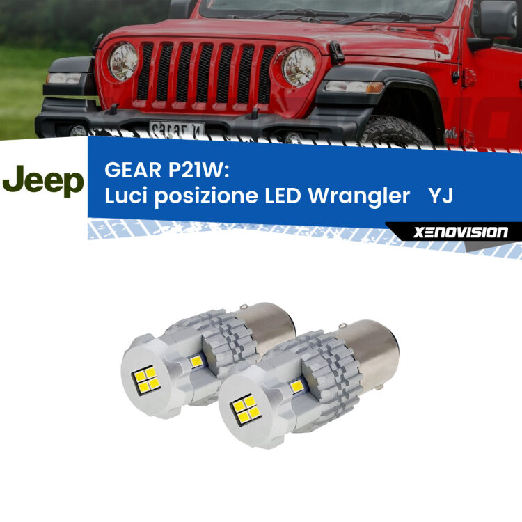 <strong>LED </strong><strong>Luci posizione Jeep Wrangler   (YJ) 1986-1995</strong> . Due lampade LED P21W effetto Stealth, ottima resa in ogni direzione, Qualità Massima.