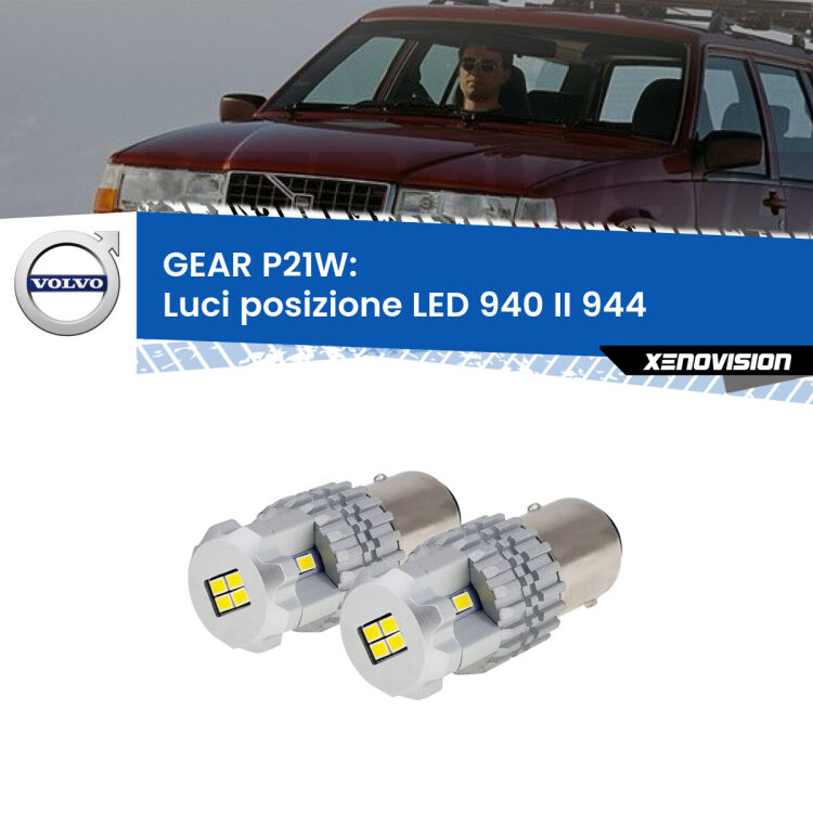 0 GEAR P21W: luci posizione LED Volvo 940 II (944) 1994-1998 <strong>LED </strong><strong>Luci posizione Volvo 940 II (944) 1994-1998</strong> . Due lampade LED P21W effetto Stealth, ottima resa in ogni direzione, Qualità Massima.