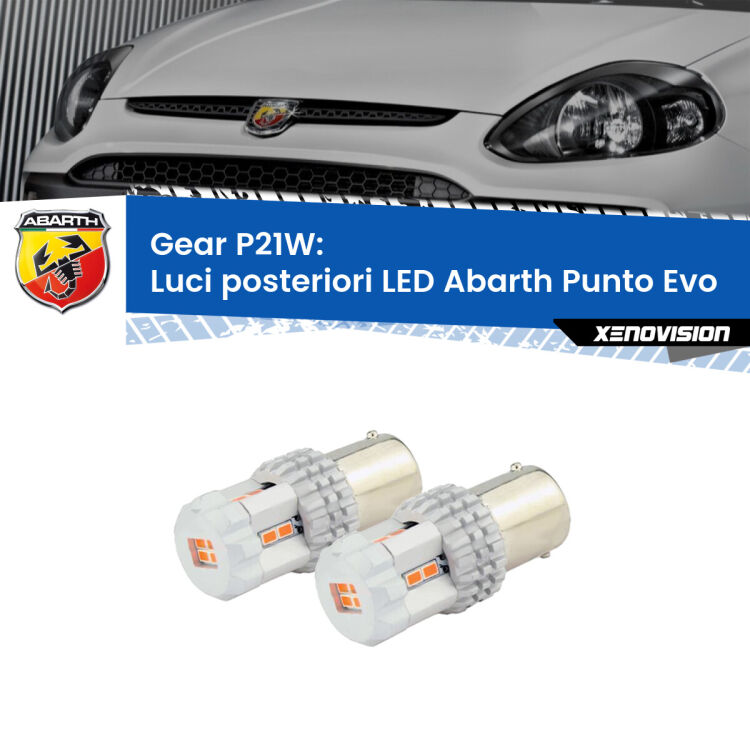 0 GEAR P21W: luci posteriori LED Abarth Punto Evo 2010-2014 <p>Coppia <strong>LED P21W Rossi per </strong><strong>luci posteriori</strong> <strong>Abarth</strong> <strong>Punto Evo </strong> 2010 - 2014: ultracompatti, illuminazione a 360 gradi e Canbus. Qualità Massima.</p>
<div> </div>
