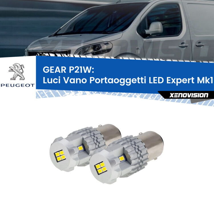 <strong>LED </strong><strong>Luci Vano Portaoggetti Peugeot Expert (Mk1) 1996 - 2006</strong> . Due lampade LED P21W effetto Stealth, ottima resa in ogni direzione, Qualità Massima.