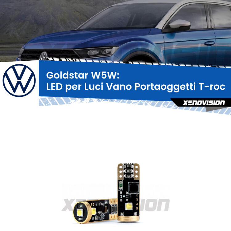 <strong>Luci Vano Portaoggetti LED VW T-roc</strong>  2017 in poi: ottima luminosità a 360 gradi. Si inseriscono ovunque. Canbus, Top Quality.