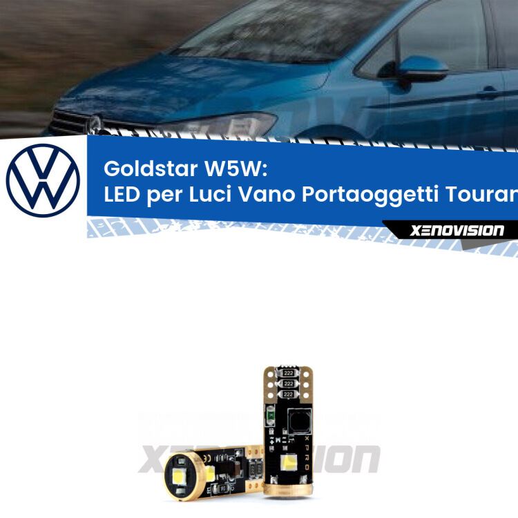 <strong>Luci Vano Portaoggetti LED VW Touran</strong> 5T 2015 - 2019: ottima luminosità a 360 gradi. Si inseriscono ovunque. Canbus, Top Quality.