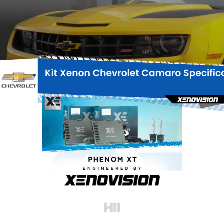 <strong>Kit Xenon </strong><strong>H11 </strong><strong>Professionale</strong> per Chevrolet Camaro  (2011 - 2015). Taglio di luce perfetto, zero spie e riverberi. Leggendaria elettronica Canbus Xenovision. Qualità Massima Garantita.