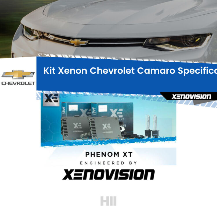<strong>Kit Xenon </strong><strong>H11 </strong><strong>Professionale</strong> per Chevrolet Camaro  (2015 in poi). Taglio di luce perfetto, zero spie e riverberi. Leggendaria elettronica Canbus Xenovision. Qualità Massima Garantita.