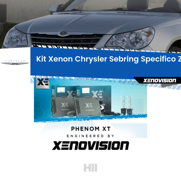 <strong>Kit Xenon </strong><strong>H11 </strong><strong>Professionale</strong> per Chrysler Sebring JS (2007 - 2010). Taglio di luce perfetto, zero spie e riverberi. Leggendaria elettronica Canbus Xenovision. Qualità Massima Garantita.