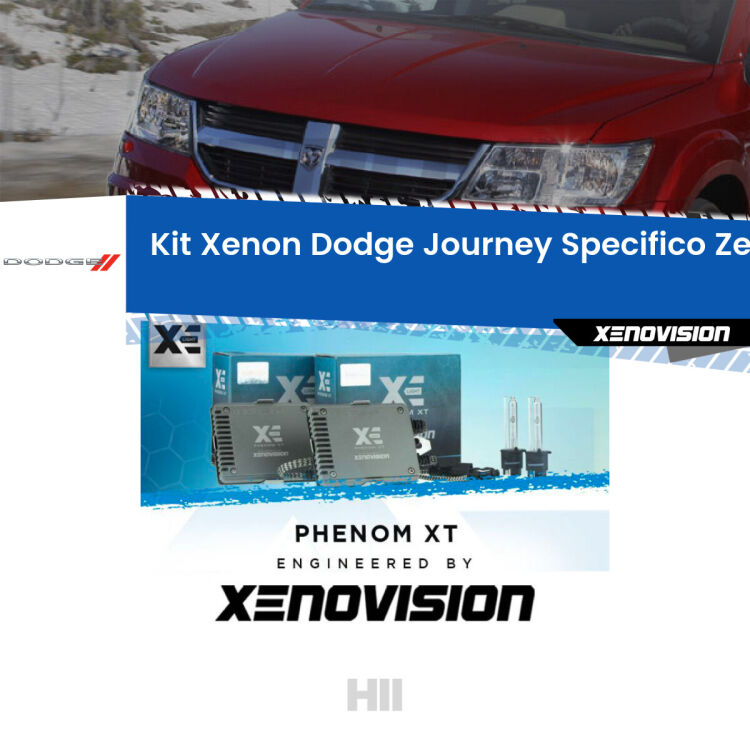 <strong>Kit Xenon </strong><strong>H11 </strong><strong>Professionale</strong> per Dodge Journey  (2008 - 2015). Taglio di luce perfetto, zero spie e riverberi. Leggendaria elettronica Canbus Xenovision. Qualità Massima Garantita.